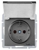 Розетка Lezard Rain (703-4288-123B) з кришкою із з/к ПБТ (антрацит)