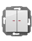 Двухклавишный выключатель Elektro-Plast Carla 1724-10 с подсветкой (белый)
