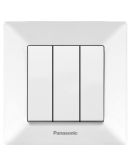 Трехклавишный выключатель Panasonic Arkedia Slim (белый)