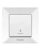 Одноклавишный проходной выключатель Panasonic Arkedia Slim с подсветкой (белый)