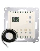 Терморегулятор для теплої підлоги Kontakt Simon Simon 54 Premium DTRNSZ.01/41 з дисплеєм та зовнішнім датчиком у комплекті (кремовий)