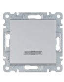 Выключатель Hager WL0412 Lumina 10АХ/230В с подсветкой (серебристый)