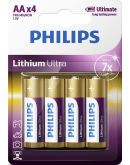 Литиевая Батарейка Philips FR6LB4A/10 Lithium Ultra AA BLI 4