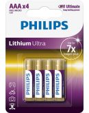 Литиевая батарейка Philips FR03LB4A/10 Lithium Ultra AAA BLI 4