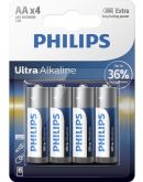 Батарейка Philips LR6E4B/10 Ultra Alkaline AA BLI 4