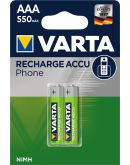 Аккумулятор Varta 58397101402 Phone ACCU AAA 550мАч BLI 2 NI-MH