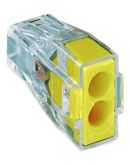Клемний з'єднувач Wago 773-102 Push Wire® у прозорому корпусі з жовтою кришкою