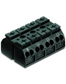 Клеммная колодка Wago 862-8504 N-PE-L1-L2 с штифтами и заземляющим контактом (черная)