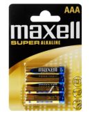 Щелочная батарейка Maxell 790336.04 Super Alkaline AAA/LR03 4шт в блистере