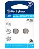 Щелочная батарейка Westinghouse LR55-BP2(AG8-BP2) Alkaline таблетка LR55 2шт в блистере