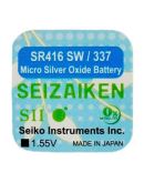 Оксид-серебряно-цинковая батарейка Seizaiken B-SZK-SR416SW-B1F. 337/SR416SW 1шт