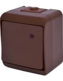 Выключатель проходной Eti Hermetics VHE-3L-KR IP54 с подсветкой коричневый (4668048)