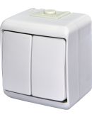 Выключатель 2-клавишный Eti Hermetics VHE-2 IP54 белый (4668001)