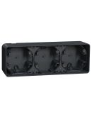 Накладной блок подрозетников на 3 места Schneider Electric MUR37713 IP55 (антрацит)
