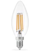 Светодиодная филаментная лампа Titanum Filament C37 E14 4Вт 4100K (TLFC3704144)