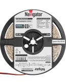 Влагозащищенная cамоклеющаяся LED лента Navigator NLS-3528СW120-9.6-IP65-12V R5 12В IP65 6000К (холодный белый свет) 5м