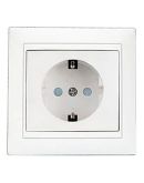 Розетка Elcor Emily 9215 (211599) с защитными шторками и заземлением (белый)