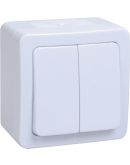 Двоклавішний вимикач IEK ВС20-2-0-ГПБ "Гермес Plus" EVMP20-K01-10-54-EC IP54 (білий)