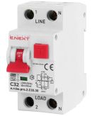 Вимикач диференційного струму E.Next e.rcbo.pro.2.C32.30 1P+N 32А С тип А 30мА (p0720011)