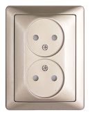 Двойная розетка E.Next e.lux.1222L.2gz.nickel никель (ins0040067)