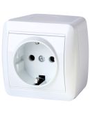 Одинарная розетка E.Next e.aqua.1230.gr с з/к IP20 (s035054)
