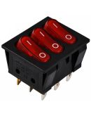 Переключатель Аско-Укрем KCD2-3101N R/B (0-I) с подсветкой 3-х клавишный красный (A0140040120)