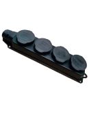 Четырехместная колодка TNSy RUBBER с защитной крышкой и заземлением IP44 (TNSy5000078)