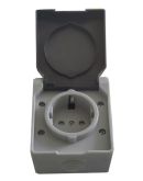 Розетка TNSy SURFACE с заземлением и крышкой IP54 серый (TNSy5000169)