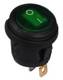 Переключатель TNSy KCD1-5-101WN G/B круглый с подсветкой IP65 зеленый (TNSy5500723)