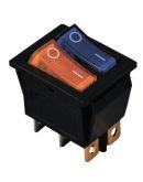 Переключатель TNSy KCD2-2101N BL+Y/B с подсветкой синий+желтый (TNSy5500808)