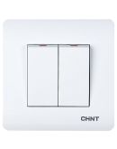 Проходной выключатель 2-клавишный Chint NEW3 белый (715382)