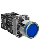Кнопка Chint NP2-BW3665 1NO+1NC синяя AC/DC230В(LED) IP40 (575725)