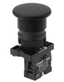 Кнопка грибок Chint Ø40мм с самовозвратом NP2-BC22 без подсветки черная 1NC IP40 (573970)