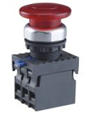 Кнопка грибок Chint NP8-11MD/14 1NO+1NC AC 110В-220В Ø40мм с самовозвратом красная IP65 (667285)