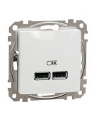 USB розетка Schneider Electric Sedna Design & Elements A+A 2,1A белая SDD111401