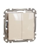 Двухклавишный переключатель Schneider Electric Sedna Design & Elements бежевый SDD112108