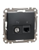 Конечная TV-розетка Schneider Electric Sedna Design & Elements + RJ45 кат. 6 UTP черная SDD114469T
