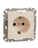 Розетка Schneider Electric Sedna Design & Elements с заземлением и шторками бежевая SDD112022