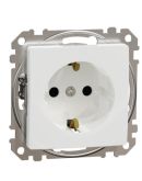 Розетка Schneider Electric Sedna Design & Elements с заземлением и шторками белая SDD111022