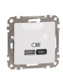 Розетка USB Schneider Electric Sedna Design & Elements A+C 3A 45Вт белая SDD111404