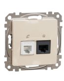 Телефонная/компьютерная розетка Schneider Electric Sedna Design & Elements RJ11+RJ45 кат. 6 UTP бежевая SDD112468