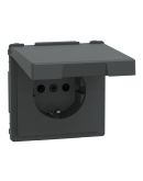 Розетка с заземлением Schneider Electric D-Life MTN2314-6034 с крышкой IP44 антрацит