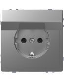 Розетка Schneider Electric D-Life MTN2310-6036 с з/к и крышкой нержавеющая сталь