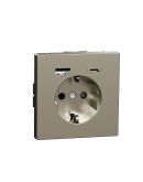 Розетка Schneider Electric D-Life MTN2367-6050 16А USB/Type-C 3А никель