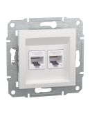 Компьютерная розетка RJ45 двойная UTP cat.6 Schneider Electric Asfora без рамки белая (EPH4870121)
