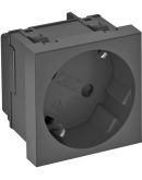 Розетка OBO Bettermann modul 45 с заземлением и шторками 250В 16A 33˚ черно-серая (6120081)