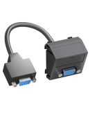 Кутовая VGA розетка OBO Bettermann (HD15) modul 45 с кабелем подключения черно-серая (6104673)