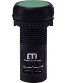 Моноблочная утопленная кнопка ETI 004771471 ECF-11-G (1NO+1NC зеленая)