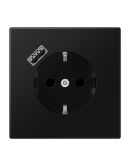Розетка с накладкой Jung LS LS1520-18ASWM с USB черный матовый