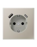Розетка с накладкой Jung LS ES1520-15CA с USB сталь